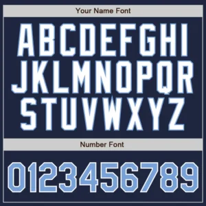 Custom Navy Pinstripe Baseball Jersey with Light Blue-White - Image 2