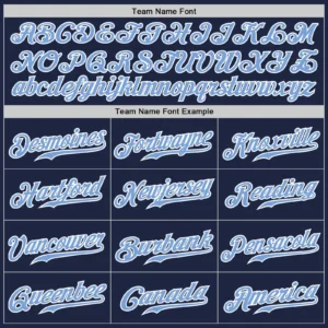 Custom Navy Pinstripe Baseball Jersey with Light Blue-White - Image 3