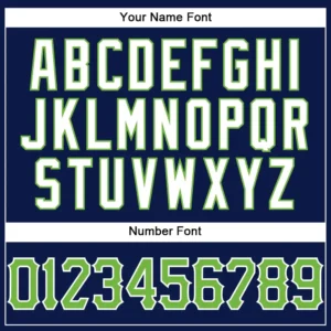 Custom Navy Pinstripe Baseball Jersey with Neon Green-White - Image 3