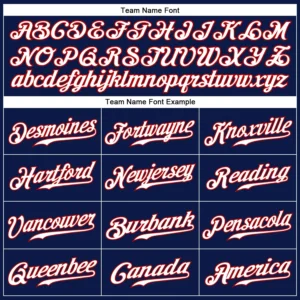 Custom Navy Pinstripe Baseball Jersey with Red-White - Image 2