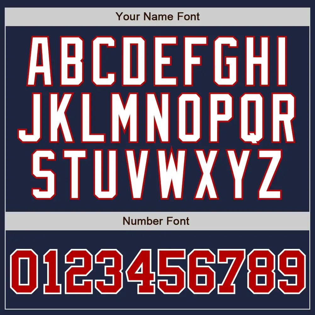 Custom Navy Pinstripe Baseball Jersey with Red-White - Image 2