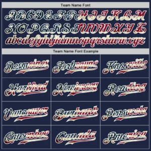 Custom Navy Pinstripe USA Flag Fashion Baseball Jersey with White - Image 3