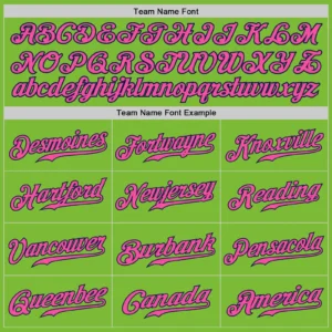 Custom Neon Green Baseball Jersey with Pink-Navy - Image 3