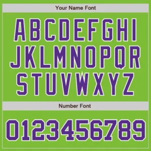 Custom Neon Green Baseball Jersey with Purple-White - Image 3