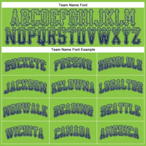 Custom Neon Green Drift Fashion Baseball Jersey with Navy-Gray - Image 2