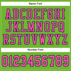 Custom Neon Green Mesh Football Jersey with Pink-Navy - Image 2