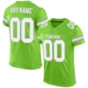 Custom Neon Green Mesh Football Jersey with White-Gray