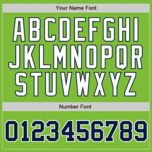 Custom Neon Green Pinstripe Baseball Jersey with Navy-White - Image 2