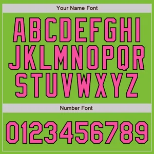 Custom Neon Green Pinstripe Baseball Jersey with Pink-Black - Image 3