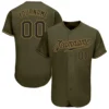 Custom Olive Baseball Jersey with Black-Old Gold