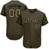 Custom Olive Baseball Jersey with Camo-Black