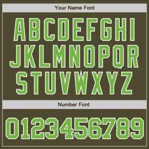 Custom Olive Baseball Jersey with Neon Green-White - Image 3