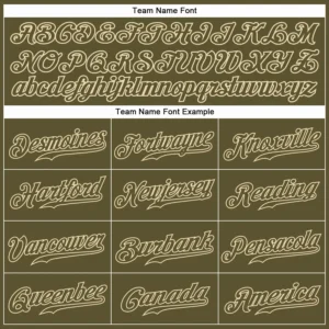 Custom Olive Baseball Jersey with Olive-Cream - Image 2