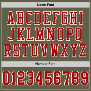 Custom Olive Mesh Football Jersey with Red-White - Image 3