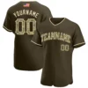 Custom Olive USA Flag Fashion Baseball Jersey with Camo-Cream
