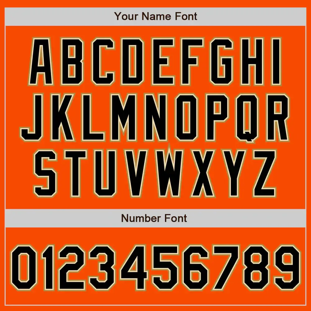 Custom Orange Baseball Jersey with Black-Old Gold - Image 3