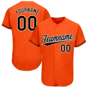 Custom Orange Baseball Jersey with Black-White