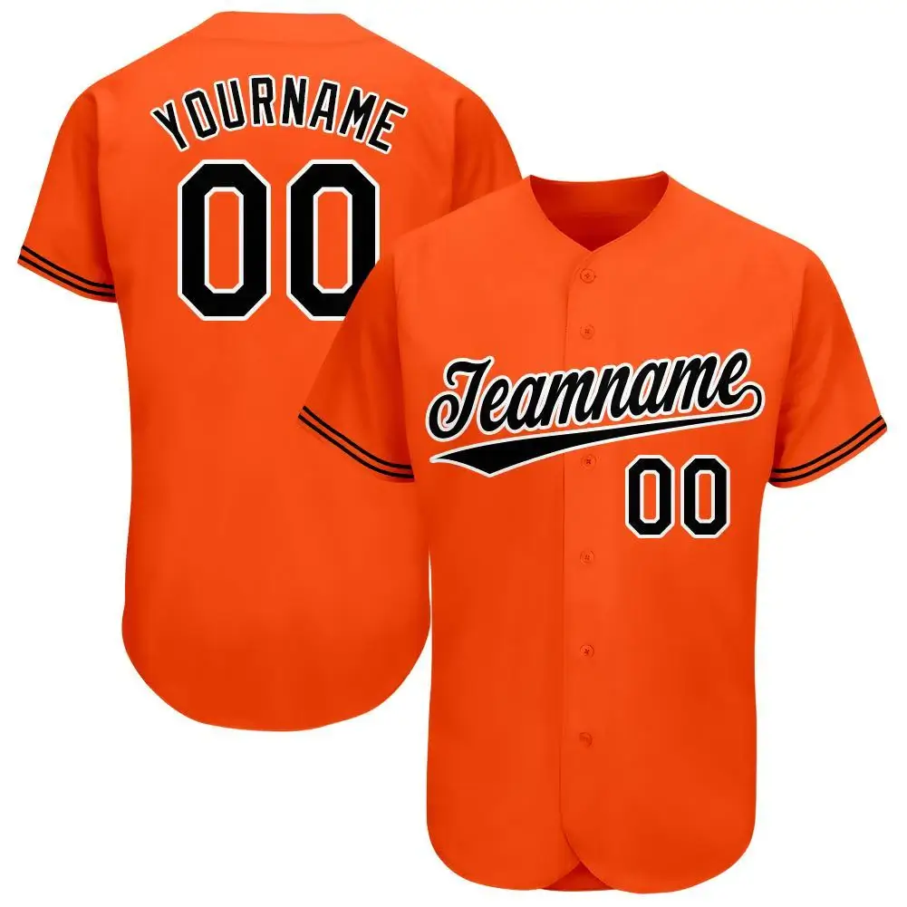 Custom Orange Baseball Jersey with Black-White