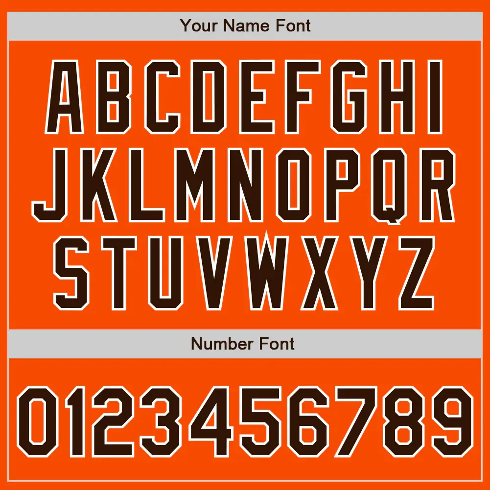 Custom Orange Baseball Jersey with Brown-White - Image 3