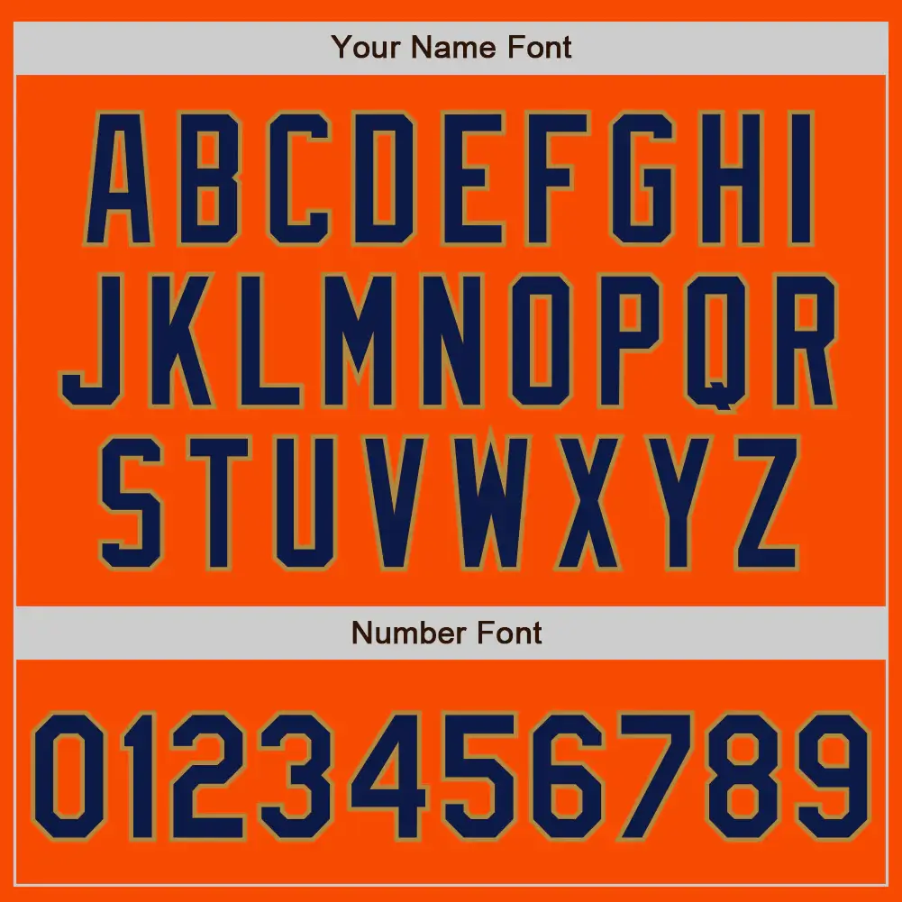 Custom Orange Baseball Jersey with Navy-Old Gold - Image 3
