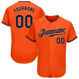 Custom Orange Baseball Jersey with Navy-Old Gold