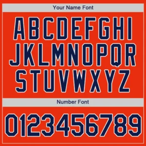 Custom Orange Baseball Jersey with Navy-White - Image 2