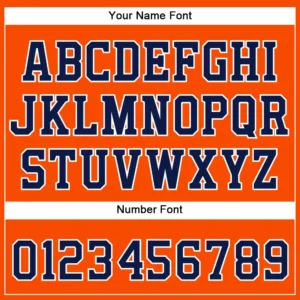 Custom Orange Baseball Jersey with Navy-White - Image 2