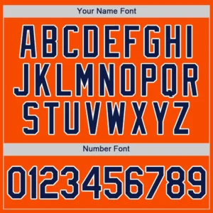 Custom Orange Baseball Jersey with Navy-White - Image 2