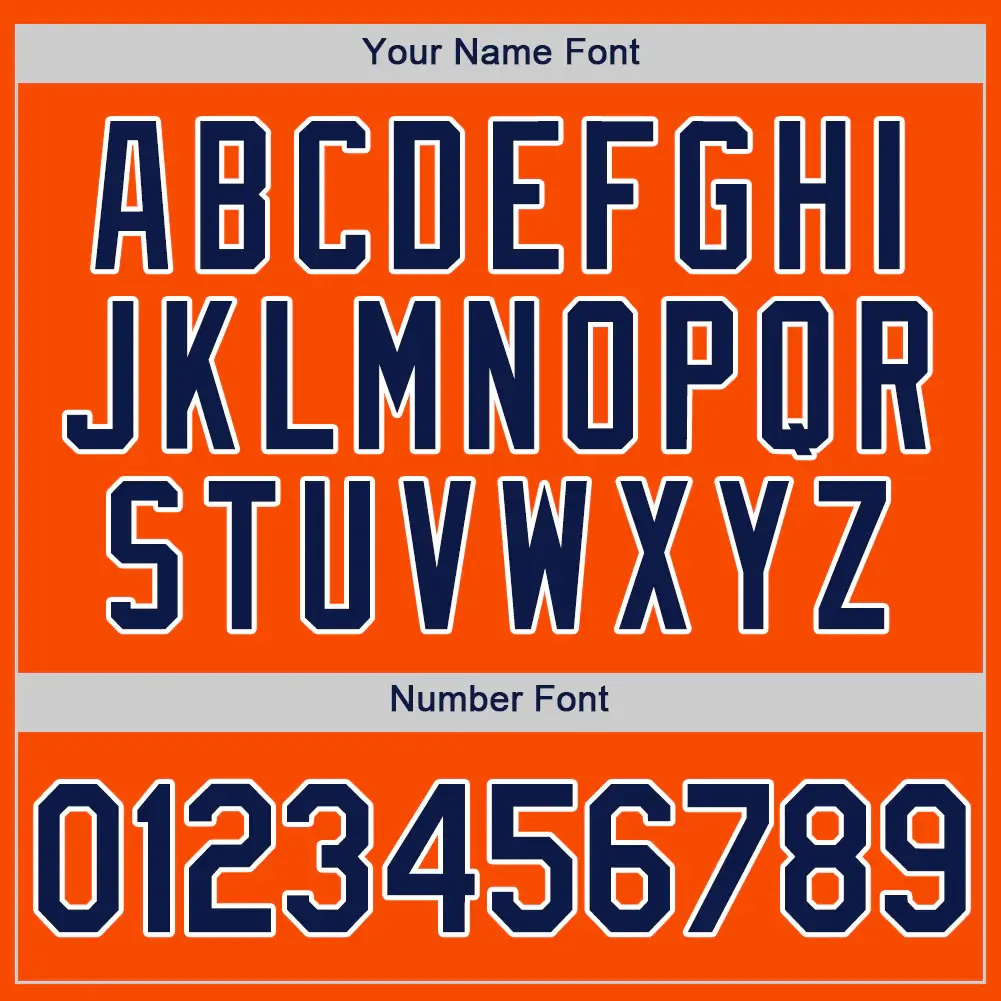Custom Orange Baseball Jersey with Navy-White - Image 2