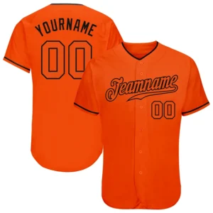 Custom Orange Baseball Jersey with Orange-Black