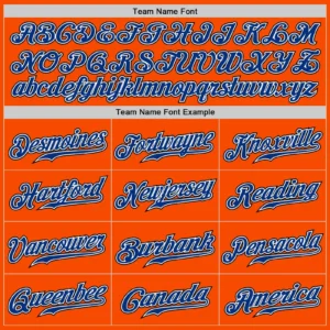 Custom Orange Baseball Jersey with Royal-Black - Image 2