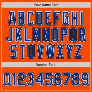 Custom Orange Baseball Jersey with Royal-Black - Image 3