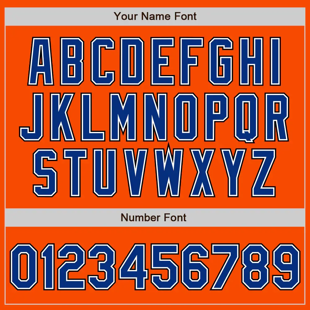 Custom Orange Baseball Jersey with Royal-Black - Image 3