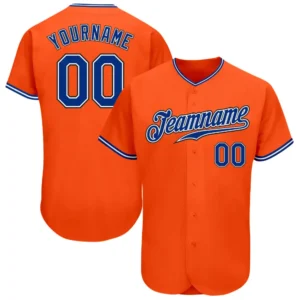 Custom Orange Baseball Jersey with Royal-Black