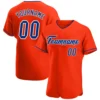 Custom Orange Baseball Jersey with Royal-White