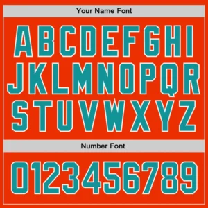 Custom Orange Baseball Jersey with Teal-White - Image 3