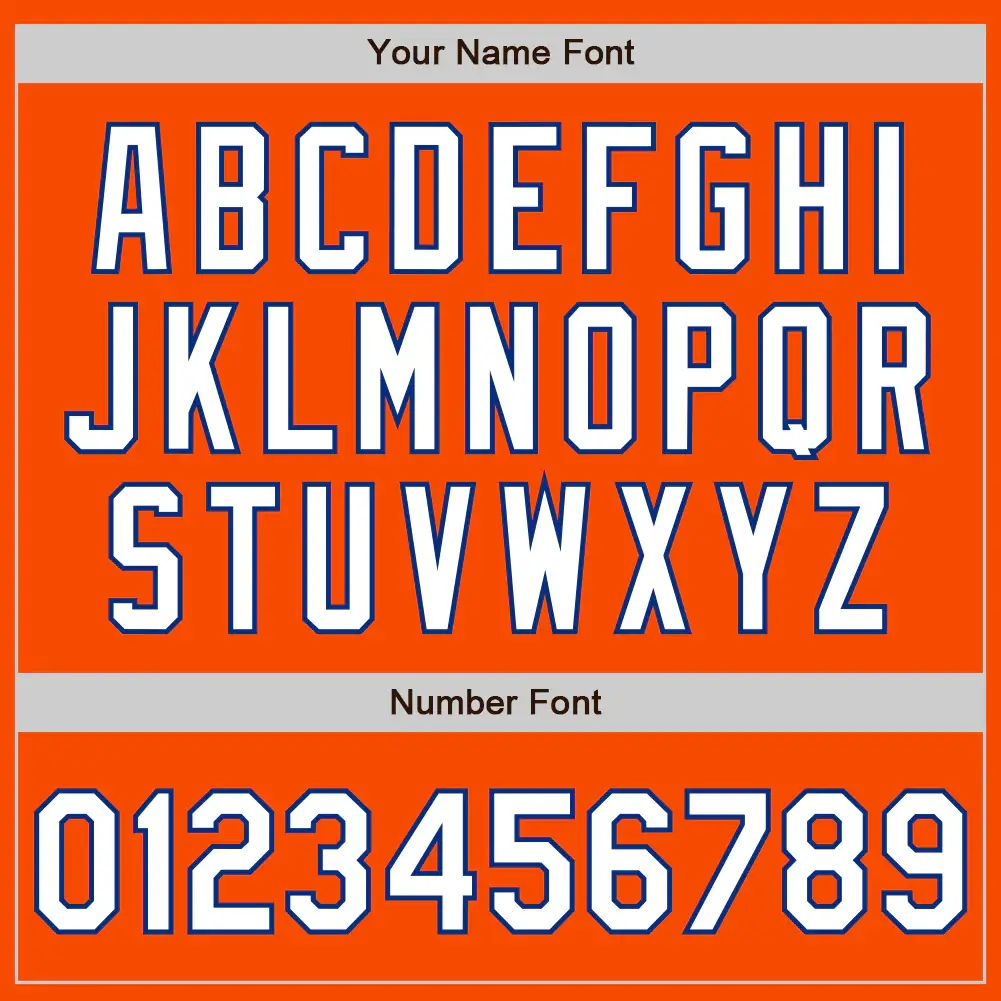 Custom Orange Baseball Jersey with White-Royal - Image 3