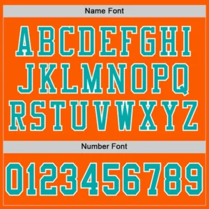 Custom Orange Mesh Football Jersey with Aqua - Image 3