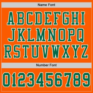 Custom Orange Mesh Football Jersey with Kelly Green - Image 3