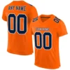 Custom Orange Mesh Football Jersey with Navy-White