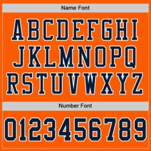 Custom Orange Mesh Football Jersey with Navy-White - Image 3