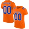 Custom Orange Mesh Football Jersey with Royal