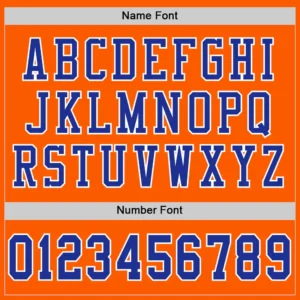 Custom Orange Mesh Football Jersey with Royal - Image 3
