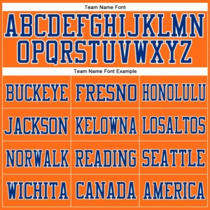 Custom Orange Mesh Football Jersey with Royal-White - Image 2