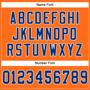 Custom Orange Mesh Football Jersey with Royal-White - Image 3
