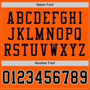 Custom Orange Mesh Throwback Football Jersey with Black - Image 3