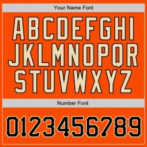 Custom Orange Pinstripe Baseball Jersey with Black-Cream - Image 2