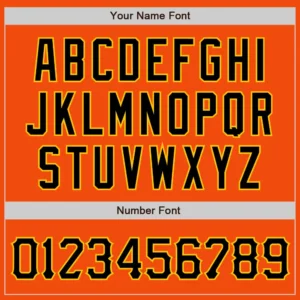 Custom Orange Pinstripe Baseball Jersey with Black-Gold - Image 2