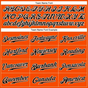 Custom Orange Pinstripe Baseball Jersey with Black-White - Image 2