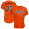 Custom Orange Pinstripe Baseball Jersey with Black-White
